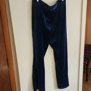 Stylish Women's Deep Blue Velvet Trousers